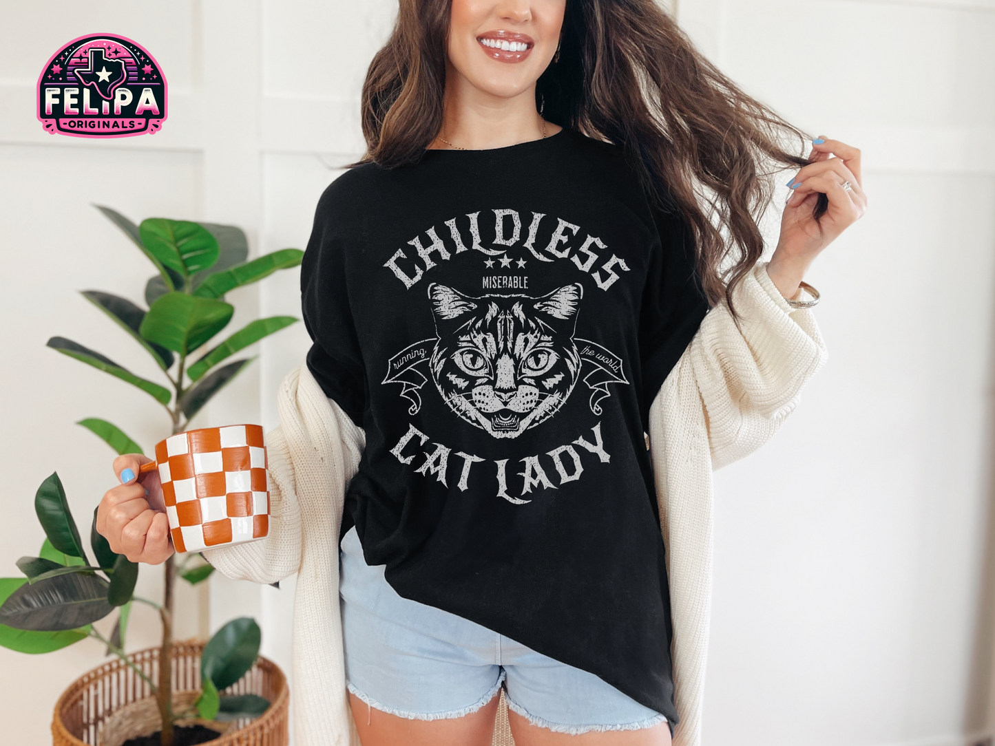 Vintage Tattoo Inspired Sailor Childless Cat Lady Shirt Design