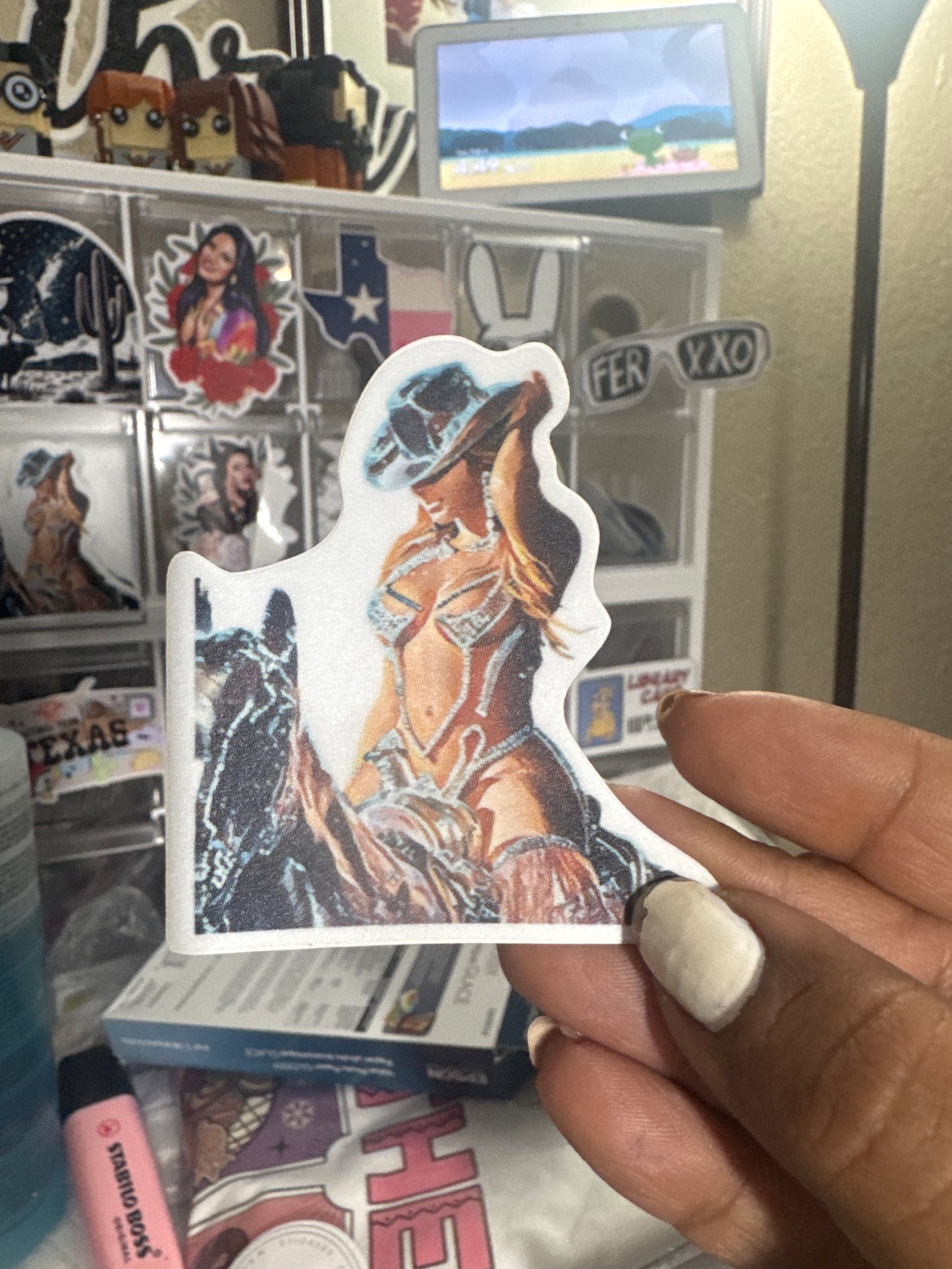Disco Cowgirl Queen - Illustrated Inspired Renaissance 2”x3" Waterproof Sticker