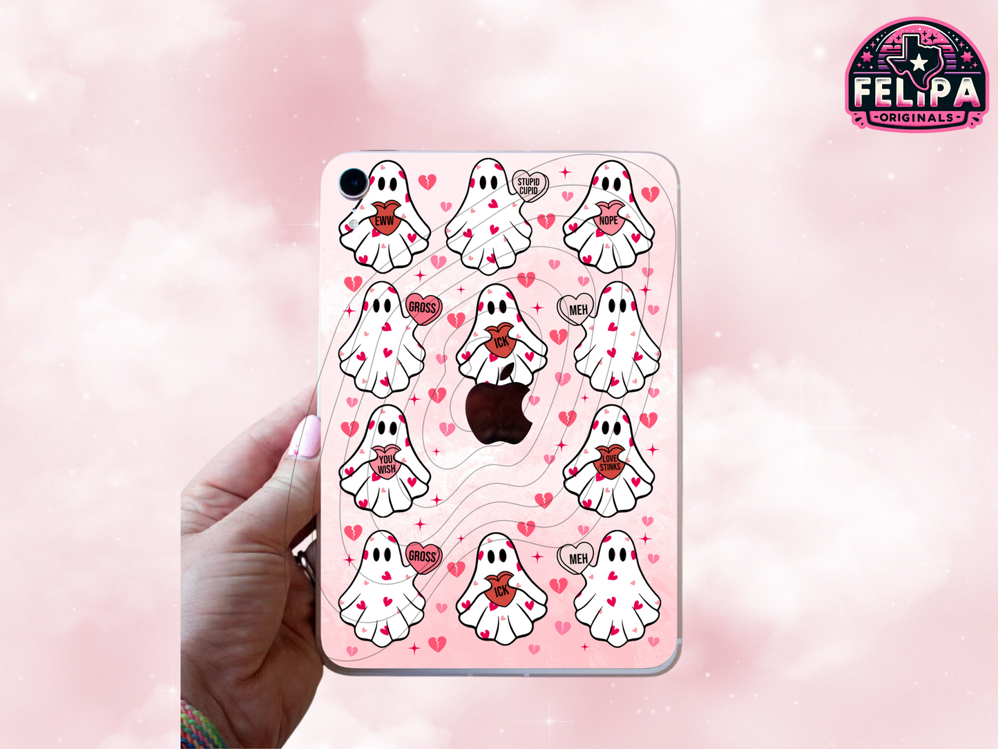Anti-Valentine Ghost iPad Mini Insert | Cute and Spooky Valentine’s Accessory