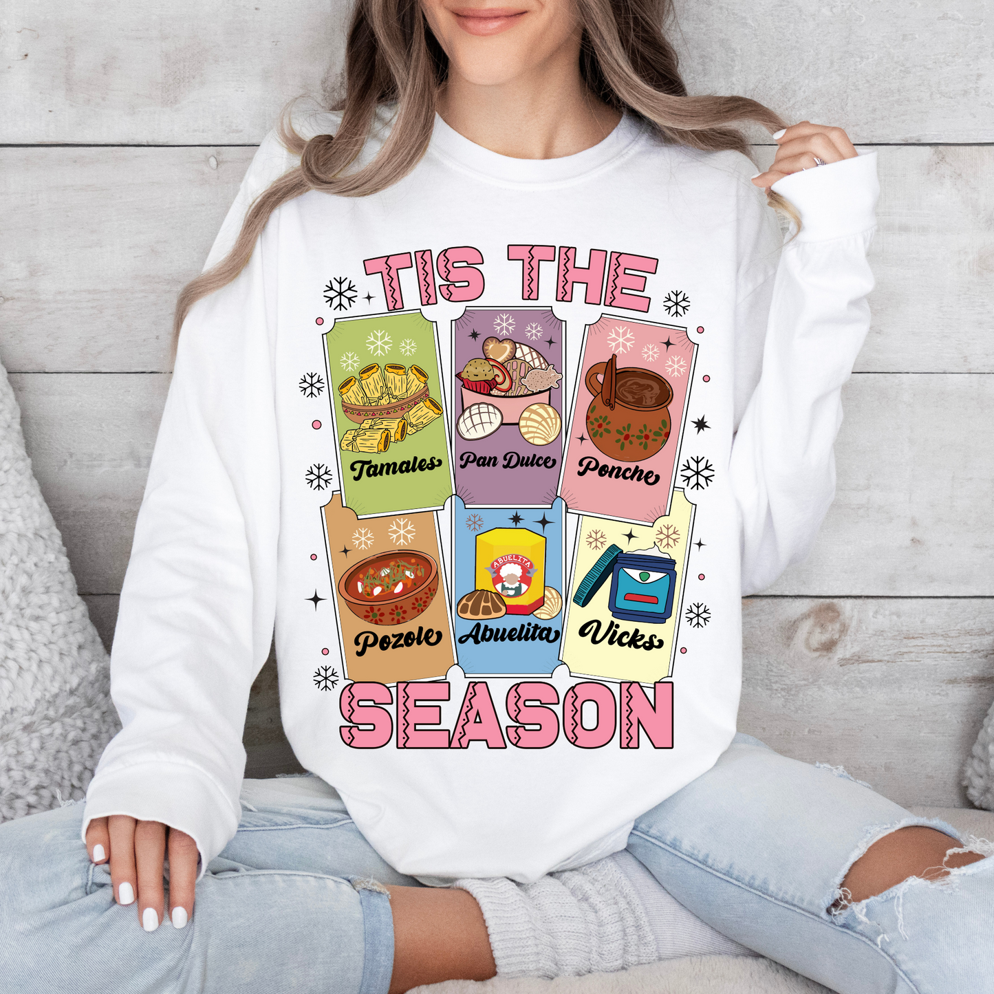 Tis The Season: Mexican Winter Traditions Loteria-Style Shirt