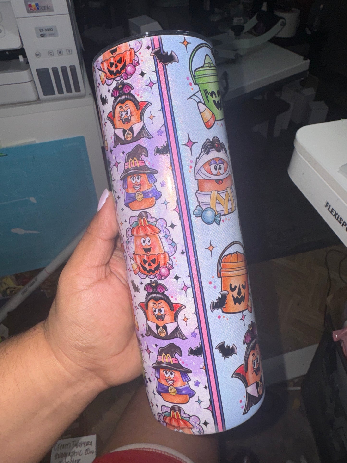 Holographic Halloween NOSTALGIC Nuggies 20oz tumbler