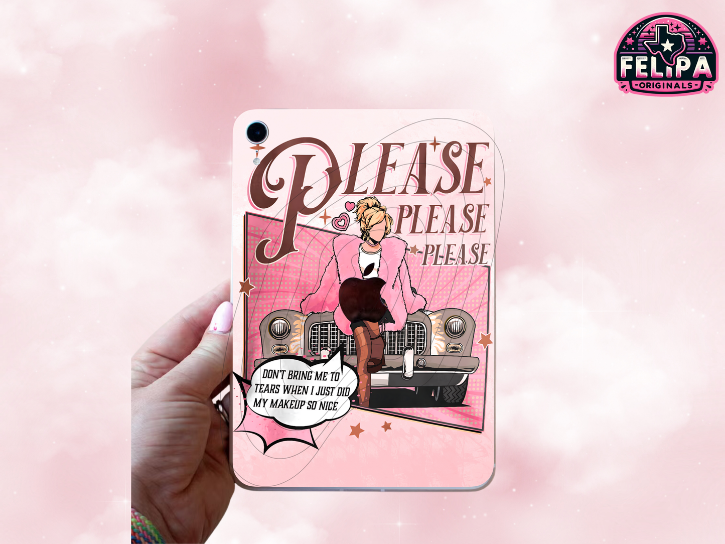 Retro Glam Please Please Please iPad Mini Insert | Fun & Feminine Vintage Design