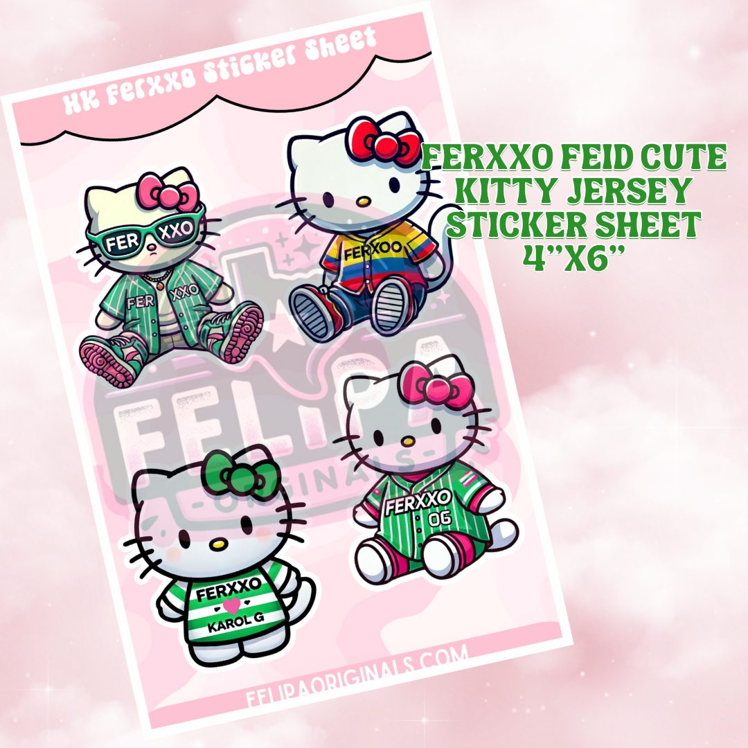 Ferxxo Kitty Jersey Holographic Sticker Sheet (4"x6")
