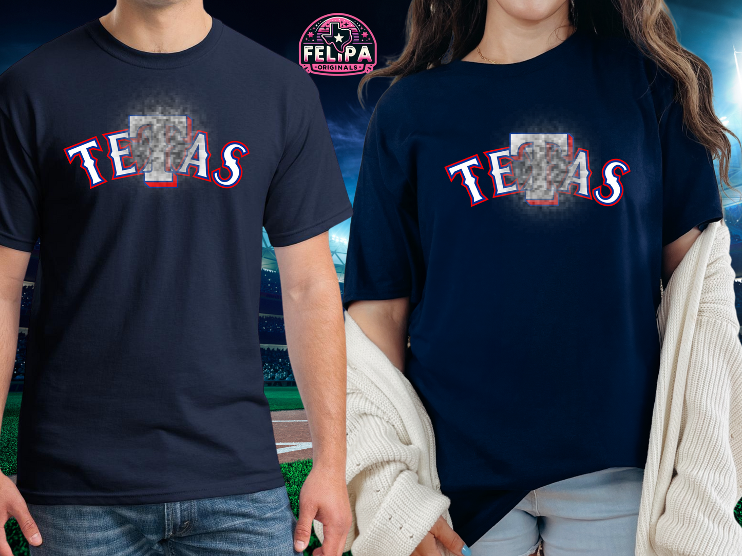 "TeTxas" Ranger Oops Baseball Tee β Navy Shirt Unisex