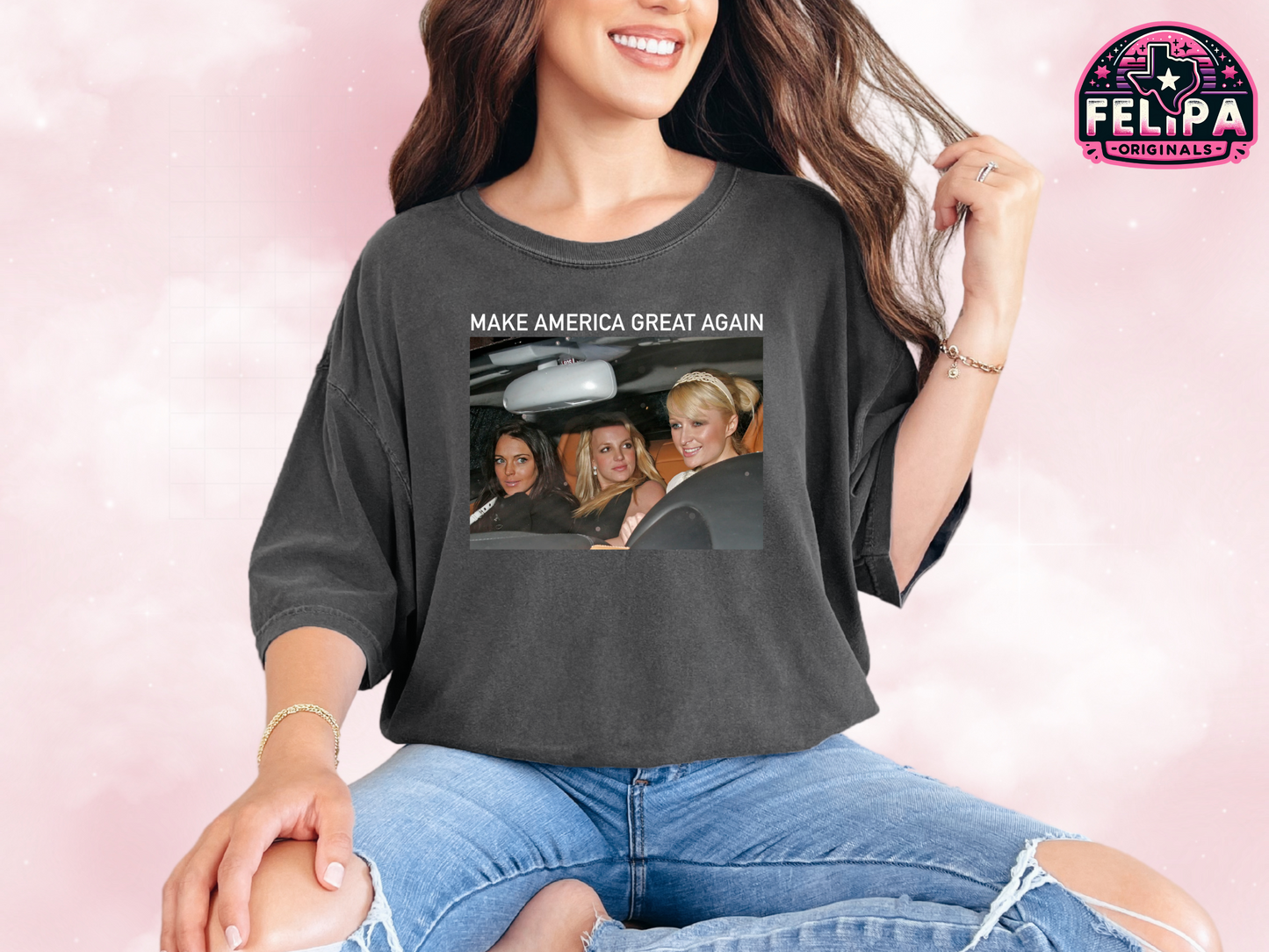"Make America Great Again" Y2K Paparazzi Tee – Oversized Pepper Comfort Colors Shirt