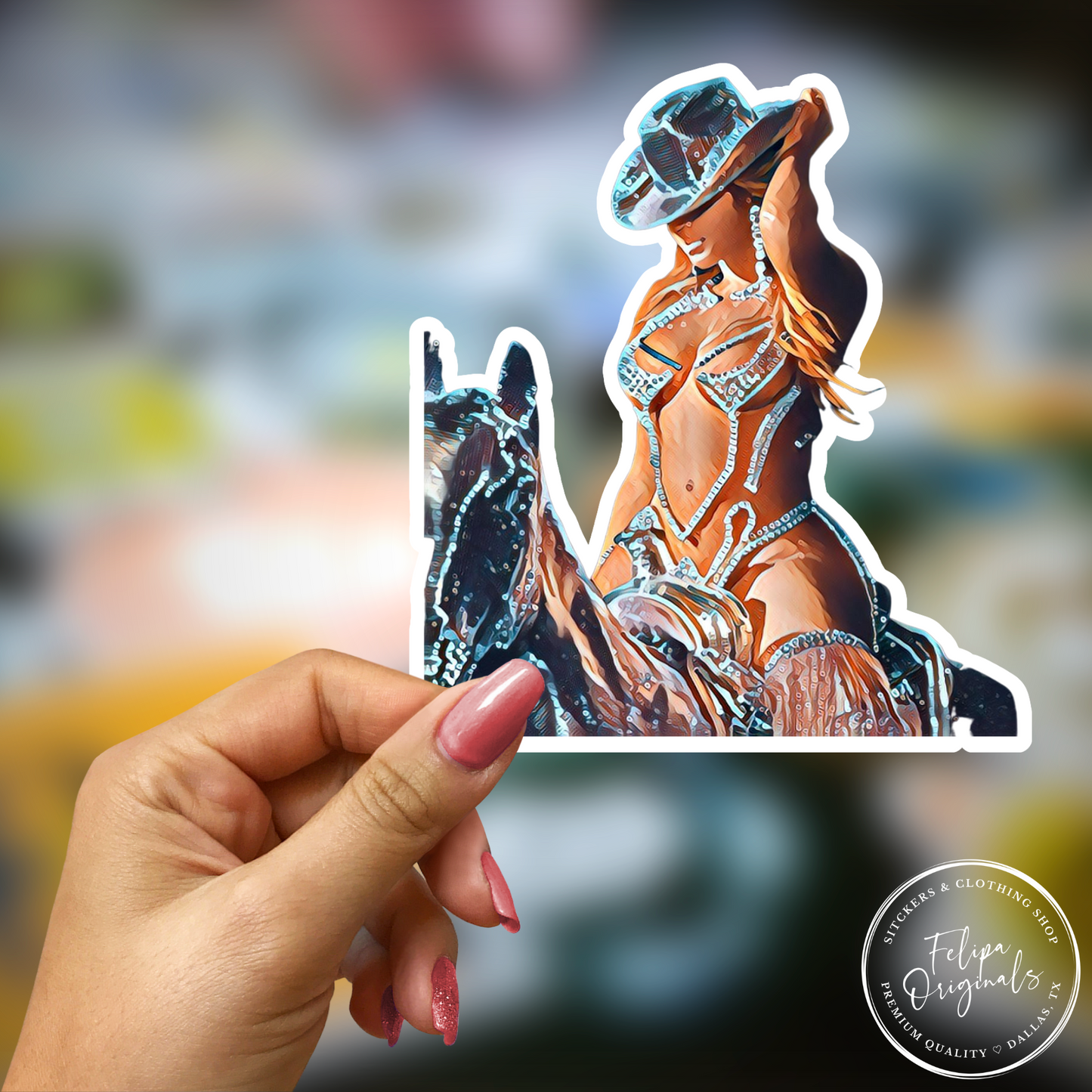 Disco Cowgirl Queen - Illustrated Inspired Renaissance 2”x3" Waterproof Sticker
