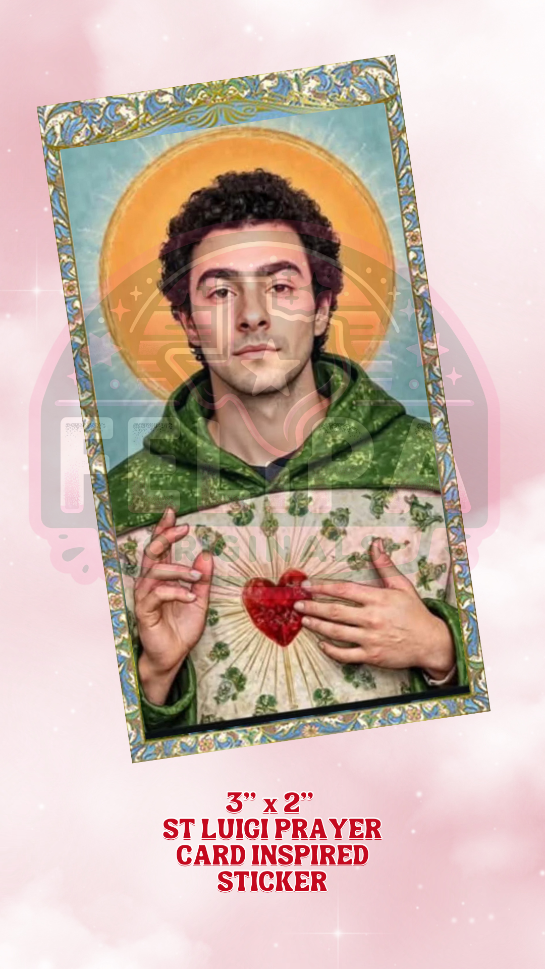 St. Luigi Prayer Card Inspired 3x2 Holographic Sticker