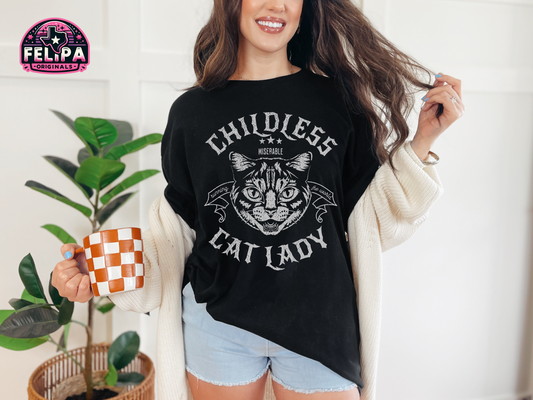 Vintage Tattoo Inspired Sailor Childless Cat Lady Shirt Design