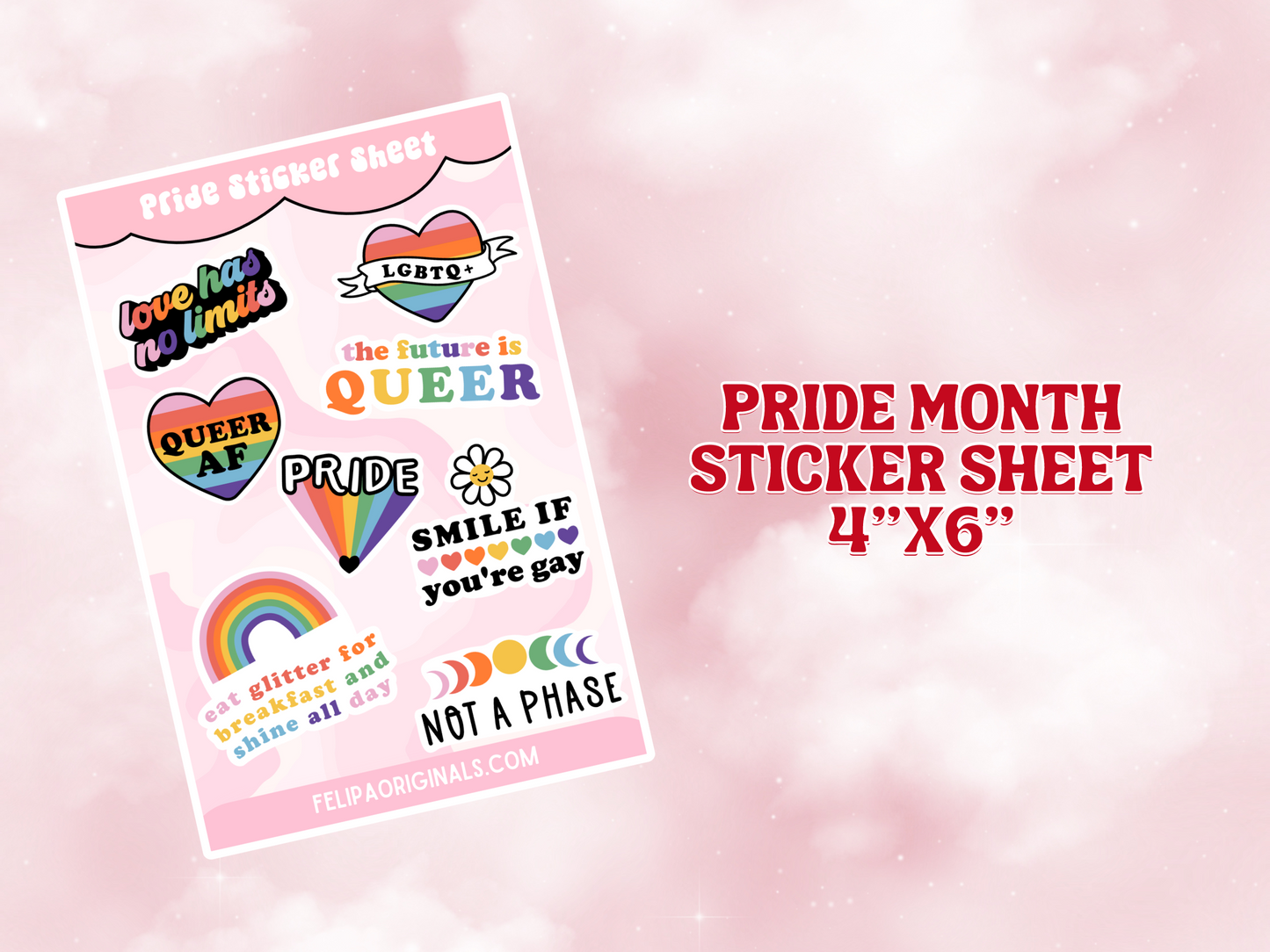 Radiate with Pride: 4"x6" Vibrant Waterproof Sticker Sheet