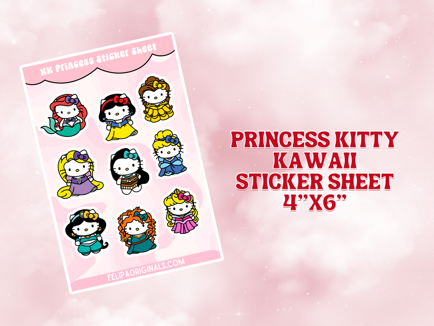 Enchanted Kitty Princess Holographic Sticker Sheet