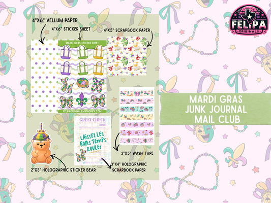 Mardi Gras Junk Journal Mail Club | Limited Edition Planner & Junk Journal Supplies | $10 w/ Free Shipping