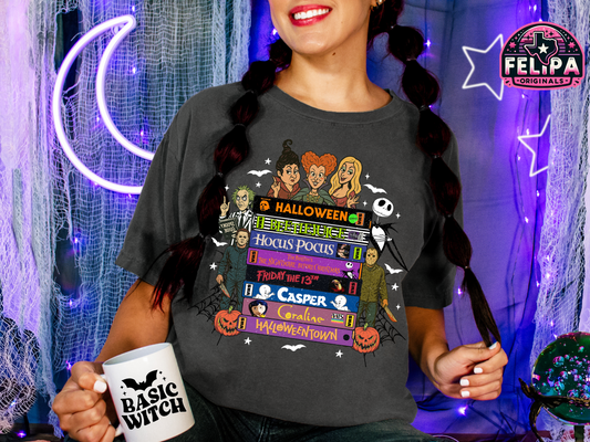 Nostalgic Halloween Movie Stack Tee