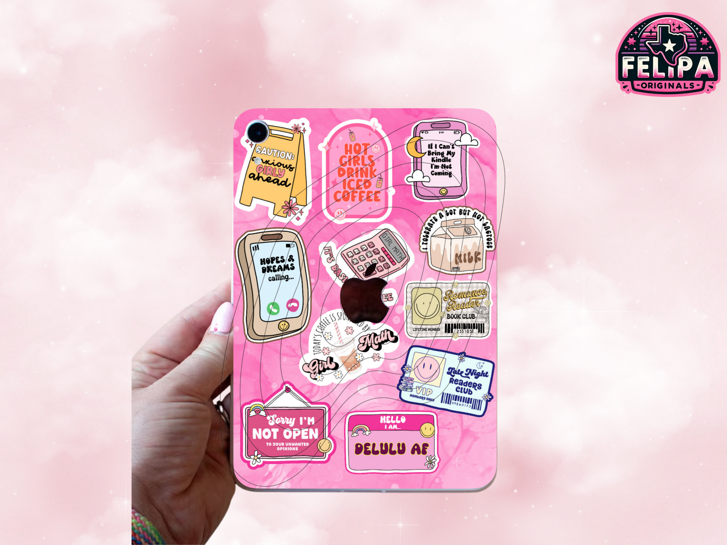 Hot Girls Drink Iced Coffee iPad Mini Insert | Fun & Sassy Sticker Design