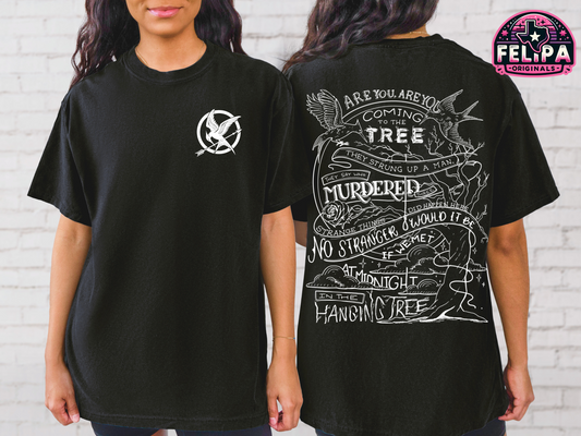 Hanging Tree Mockingjay Song Oversized Comfort Colors T-Shirt - Vintage Rebel Design
