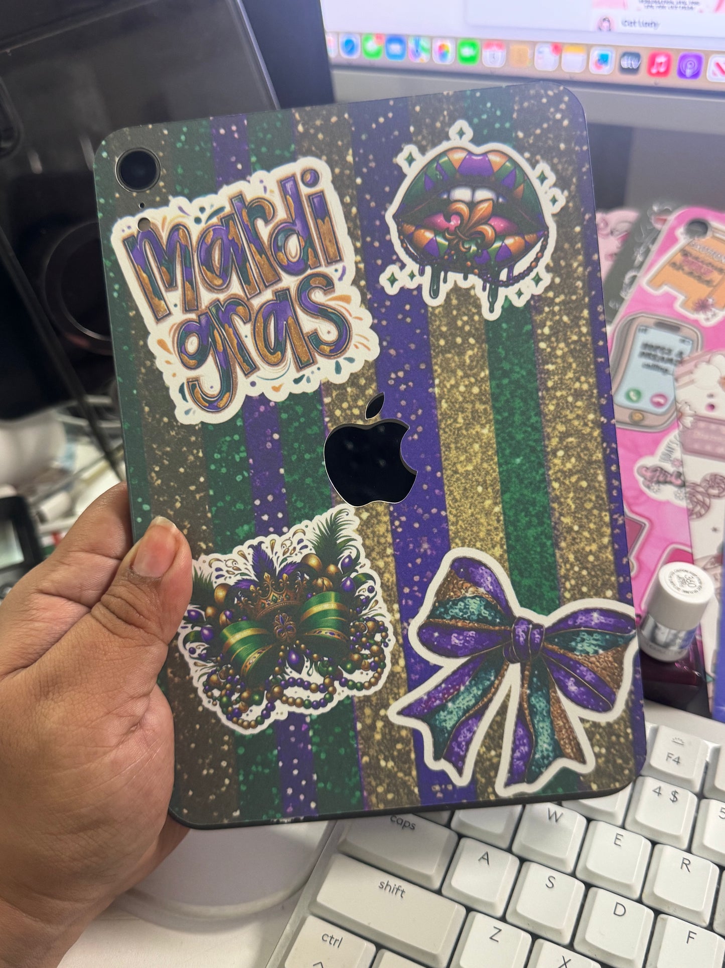Mardi Gras iPad Mini Insert | Festive and Glittery Accessory for Celebrations