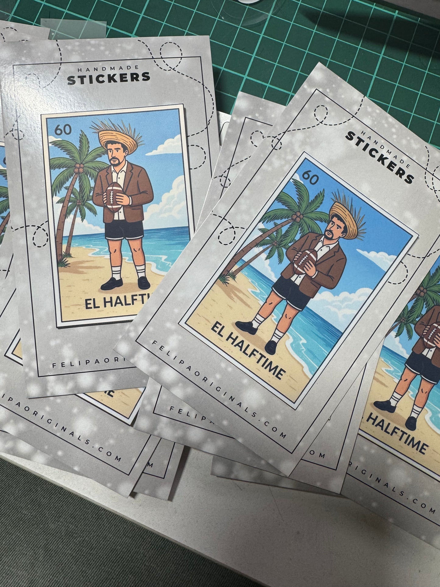 El Halftime Benito Bowl Sticker | Lotería-Inspired Bad Bunny Halftime Moment | Free Shipping