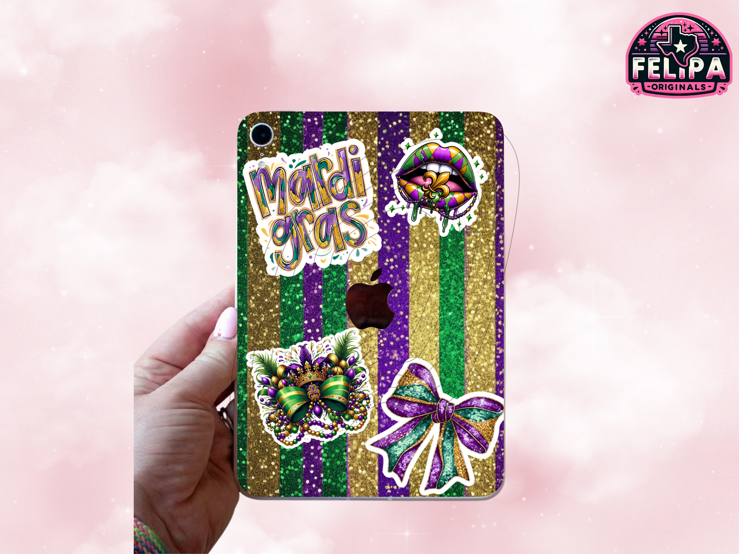 Mardi Gras iPad Mini Insert | Festive and Glittery Accessory for Celebrations