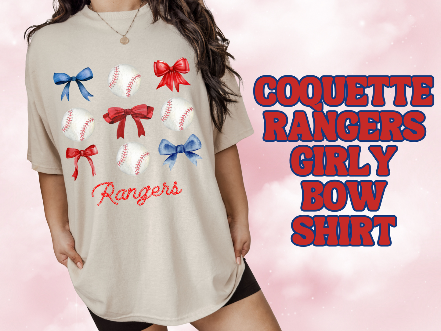 🎀💙 "Coquette Rangers Girly Bow Tee" 🌟